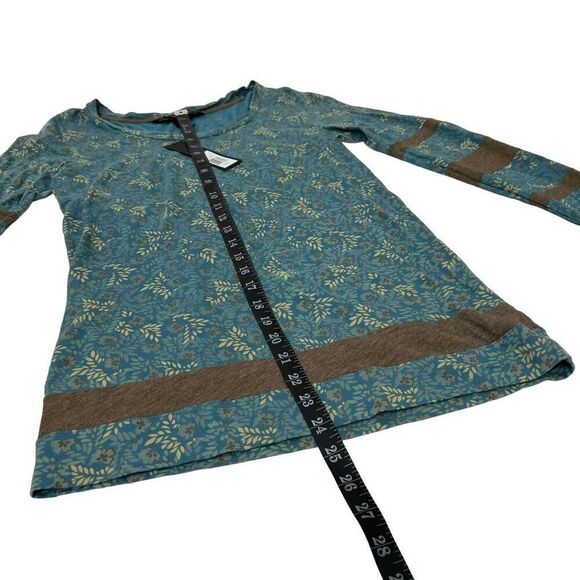 Marc Jacobs Small NWT Floral Teal Blue Cotton Long Sleeve Top - Picture 10 of 12